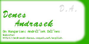 denes andrasek business card